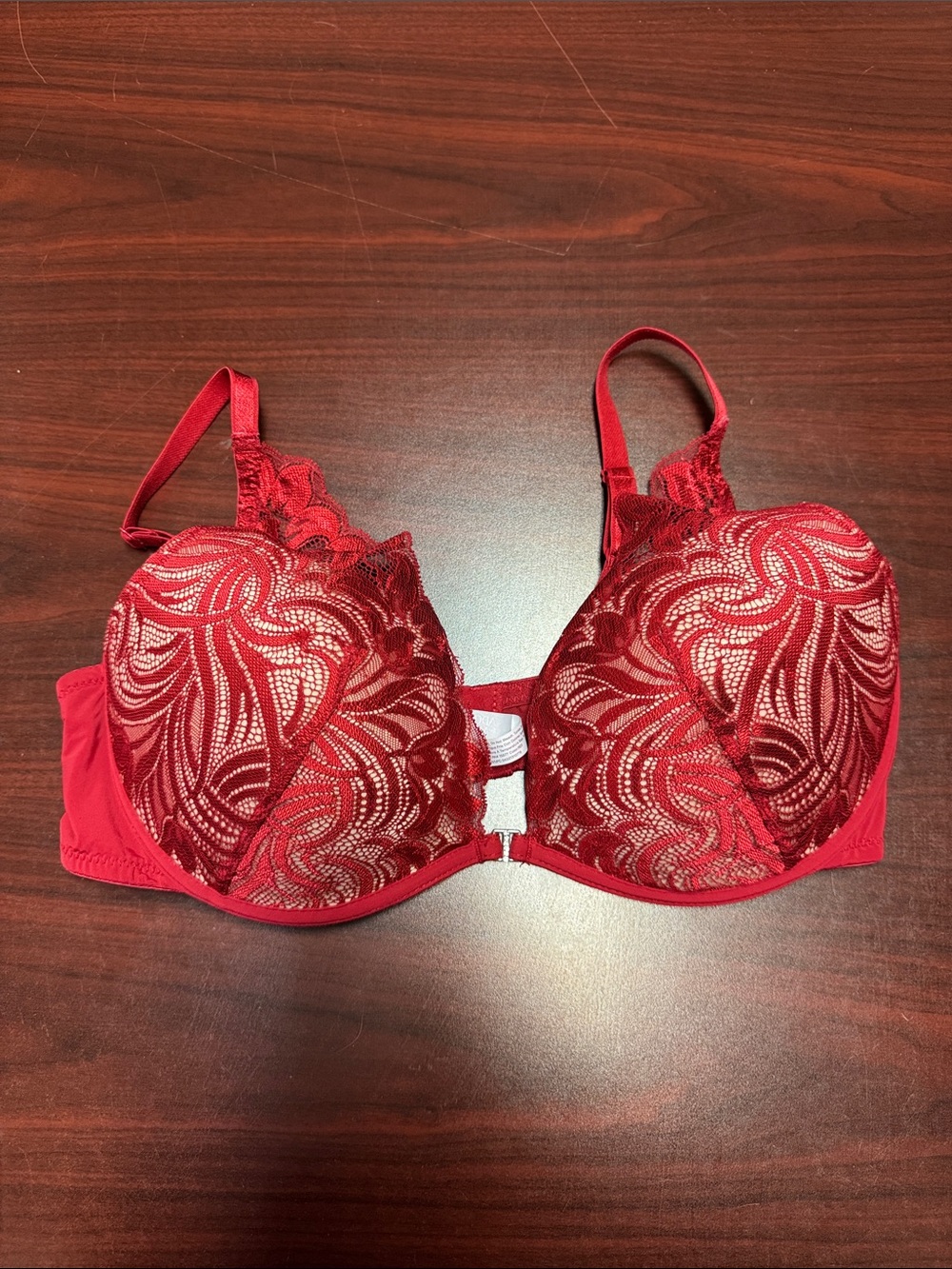 Adored by Adore Me Red Lace Push-Up Bra 38D